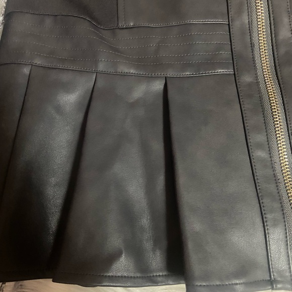 Thalia Sodi Sz L Charcoal Gray Faux Leather Collarless Women’s Jacket - Picture 8 of 16